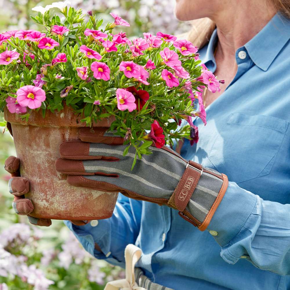 Burgon & Ball Havehandsker Striped Glove Grey